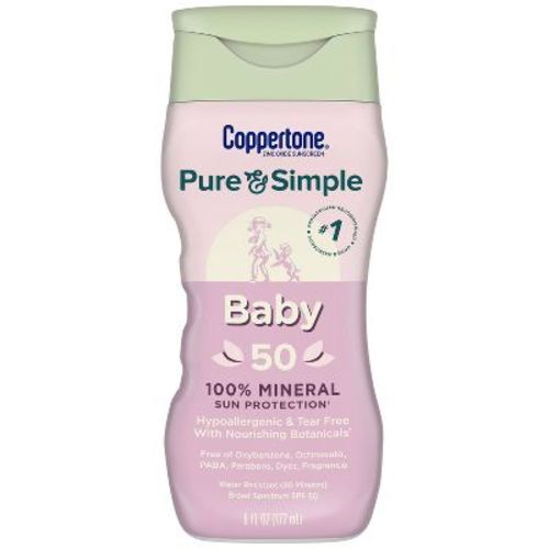 Coppertone Pure & Simple Baby Mineral Sunscreen - Spf 50 - 6 Fl Oz