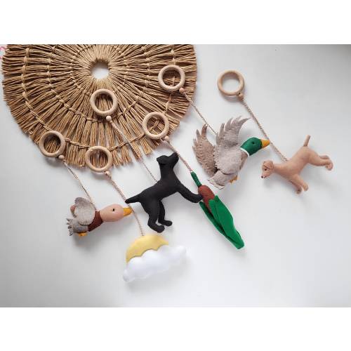 Duck baby play gym toys, dog baby gym hanging toys, baby shower gift, animals nursery decor