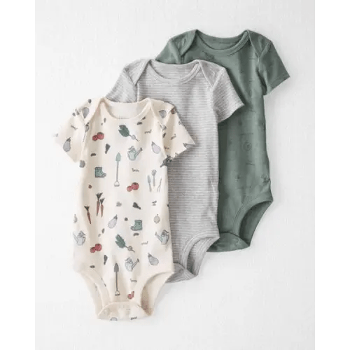 Baby 3-Pack Organic Cotton Rib Bodysuits - Little Planet | Carter's
