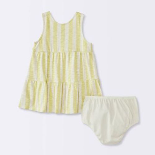 Baby Girls' Striped Dress - Cloud Island™ Yellow 0-3M