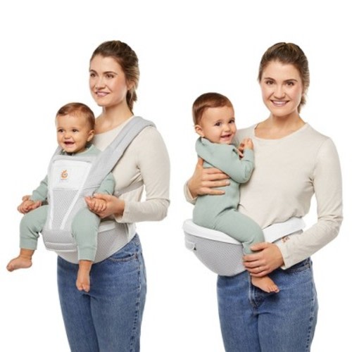 Ergobaby Alta 2 in 1 All Carry Positions Baby Carrier and Hip Seat - Pearl Gray