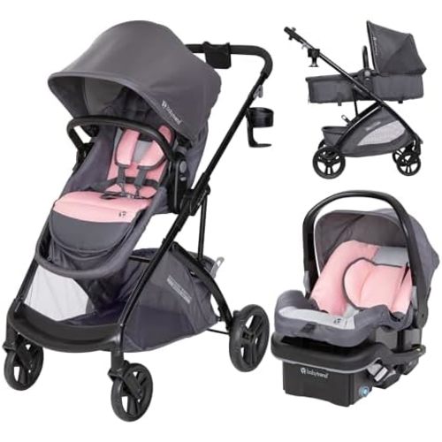 Baby Trend Passport® Switch 6-in-1 Modular Stroller Travel System with EZ-Lift™ Plus Infant Car Seat, Dash Pink