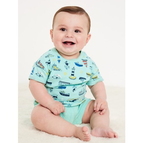 Short-Sleeve Graphic T-Shirt and Shorts Set for Baby