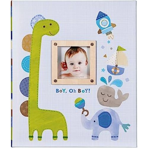 C.R. Gibson Dinosaur 'Boy oh Boy' First Five Years Memory Baby Book, 64pgs, 10'' W x 11.75'' H