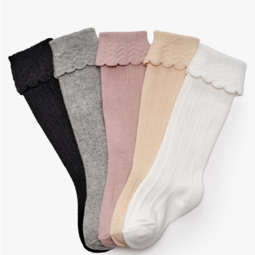 CozyWay Baby & Toddler Knee High Socks For Baby Girls Multi Color - 5 Pack