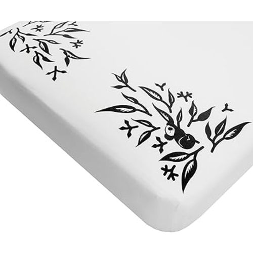 Nanit Smart Sheets, works with All Nanit Cameras to Measure Your Baby's Growth, 100% Cotton Fitted Sheets, Crib, White, One Size