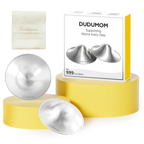 Silver Nursing Cups Nipple Shields for Breastfeeding Newborn - Original Metal Nipple Cover for Breastfeeding Essential - 999 Silver Regular