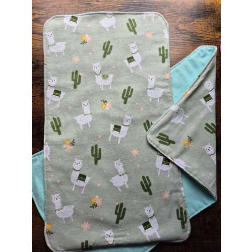 Handmade Set of Llama Animal Burp Clothes | Handsewn Flannel Burp Clothes | Flannel Burp Clothes | Handmade Baby Burp Clothes
