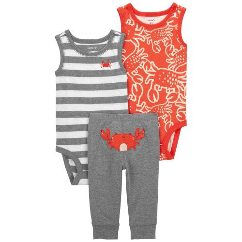 Baby 3-Piece Crab Little Character Set - Style,Grey/Red