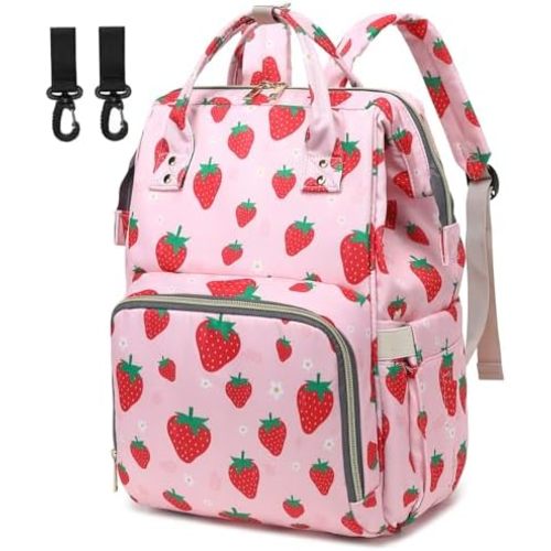 Diaper Bag Backpack for Baby Girls, Mom Waterproof Large Nappy Bags for Women