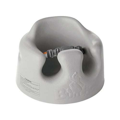 Bumbo Infant Floor Seat Baby Sit up Chair, Baby Sitting Support for 3-12 Months with 3 Point Adjustable Safety Harness & Rounded Backrest, Cool Gray - Cool Grey