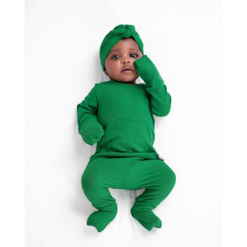Front Opening Ready Set Romper® in Ribbed Emerald