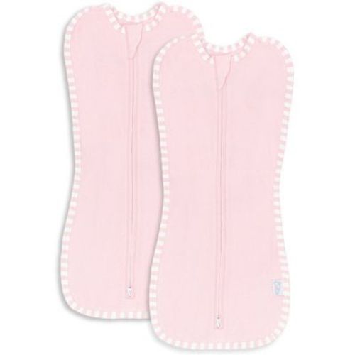 Swaddle Blanket Baby Girl Boy Easy Zipper Wrap 2 Pack Newborn Infant Sleep Sack By Comfy Cubs - Small 0-3 Months, Solid - Pink