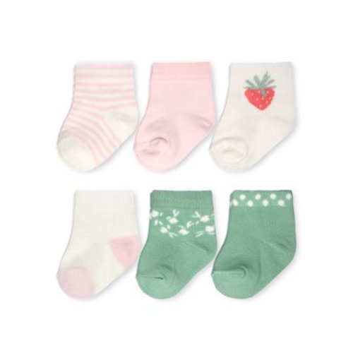 Carter's Child of Mine, Newborn Girl Berry Socks, 6 Pack, Newborn