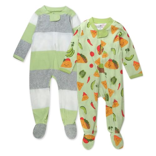 HonestBaby Baby Sleep N' Play One-Piece Zip-Front Footed Organic Cotton Pajama Sleeper