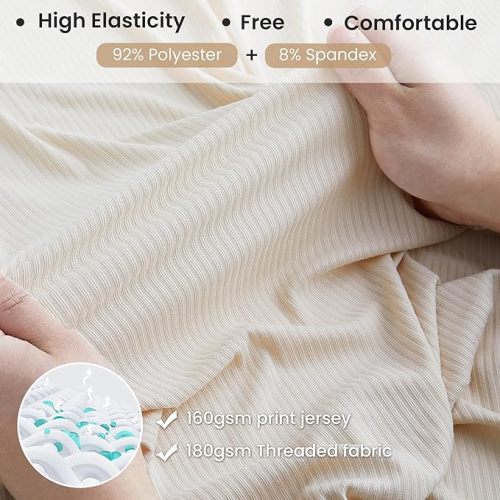 Jersey Unisex Swaddle Blanket, Ultra Soft Stretchy Receiving Blanket, Newborn Swaddle Wrap for Boys & Girls, 40 x 30 inches, 2 Pcs, Grey & Khaki