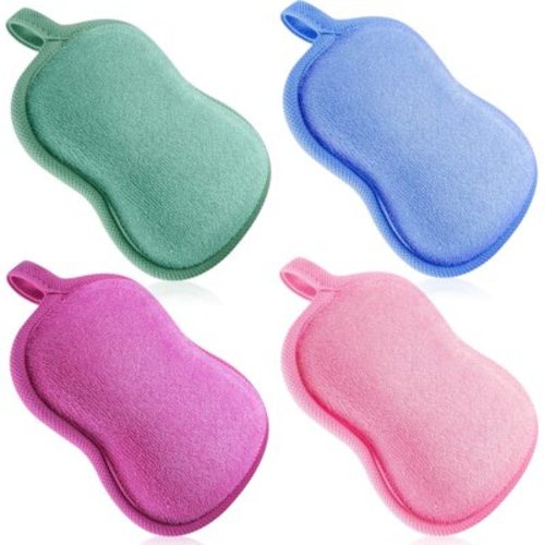 4 Pieces Baby Bath Sponge Cotton Baby Sponge Soft and Absorbent loofah for Kids Babies Men Women WQ