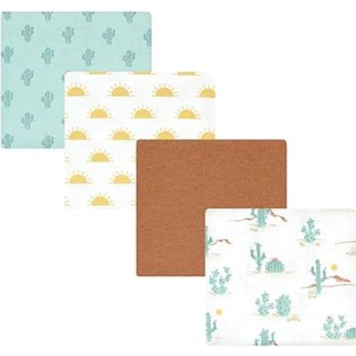 Hudson Baby Unisex Baby Cotton Flannel Receiving Blankets, Desert Cactus, One Size