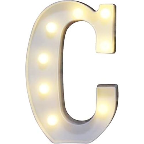 Pooqla LED Marquee Letter Lights Sign, Light Up Alphabet Letter for Home Party Wedding Decoration C