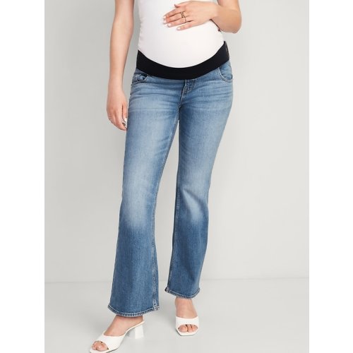 Maternity Front-Low Panel Flare Jeans
