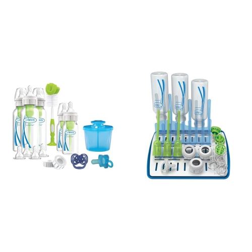 Dr. Brown's Options+ Complete Infant Starter Set, Blue + Dr. Brown's Universal Drying Rack