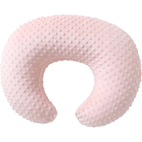 Nursing Pillow and Positioner, Breastfeeding, Bottle Feeding, Baby Sitting Support with Removable Ultra Soft Cover, Tummy Time Support for Baby Boys and Girls (Lightpink)