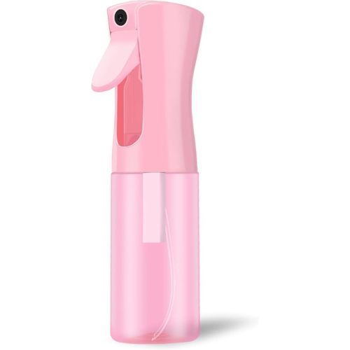 Empty Spray bottles, Continuous Spray Bottle for Hair, Spray Water Bottle Fine Mist Refillable, Skin Care, Showering Pets, Plants, travel, Ironing and Cleaning 6.8 Ounce (1 Pack, Pink)