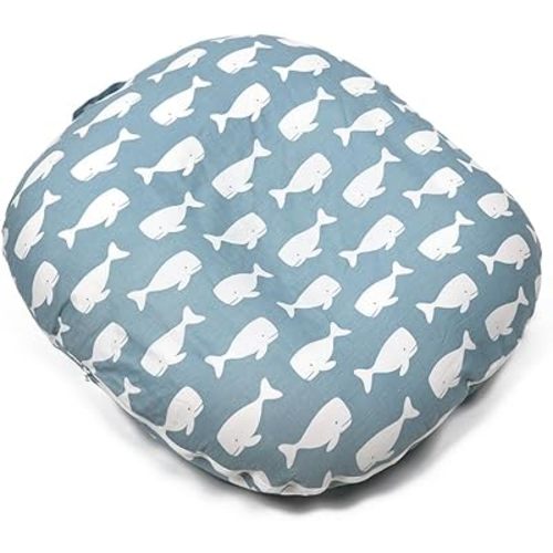 Newborn Lounger Pillow Cover, Removable Ultra Soft Comfortable Slipcover for Infant Lounger Pillow, Multifunctional Soft Lounger Pillow Snugly Fit Infant Lounger for Baby (White Whale-B)