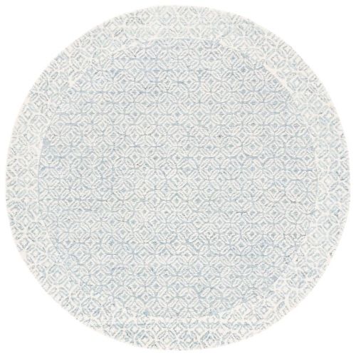 Abstract ABT342 Handmade Indoor Area Rug - Blue/Ivory - 6'x6' - Safavieh