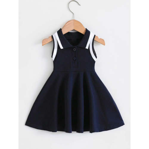 Baby Girl Stripe Polo Sleeveless Tennis Dress