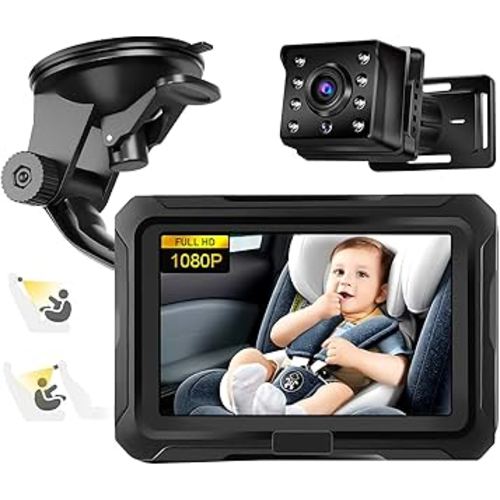 Omebel Baby Car Camera, Baby Car Mirror, 4.3" HD 1080P, 360 °Rotation Night Vision Baby Monitor with Camera, Rear Facing 5 Mins Easy Installation : Amazon.com.au: Baby