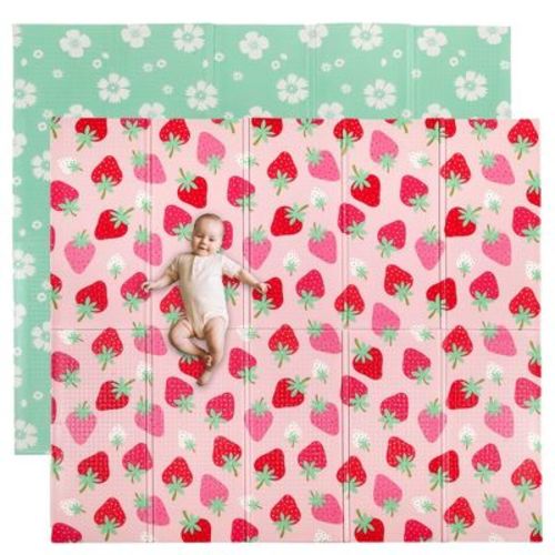 Wildkin Toddler Foam Play Mat - 70" X 59" (strawberry Patch)
