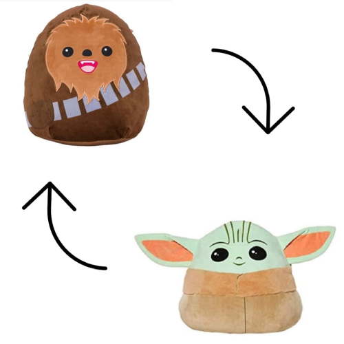 Reversible Baby Yoda The Child and Chewbacca Figurine Soft Plush Toy Child Birthday Gift