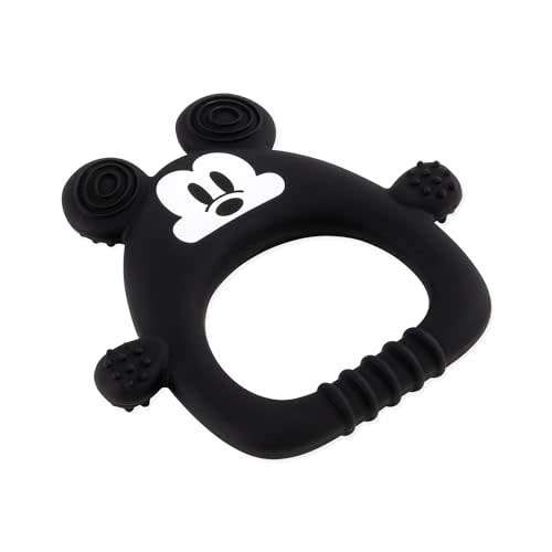 Bumkins Disney Baby Teething Freezer Toy Keys Rings, Soft Flexible Platinum Silicone Pacifier, Safe to Chew, Cool Teether Gum Relief, Essentials for Babies 3 Months, Freezable, Sensory, Mickey Mouse
