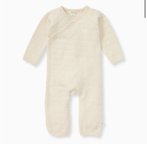 Organic Cotton Quilted Bee Wrap-Front Baby Jumpsuit - Oat – Burt's Bees Baby