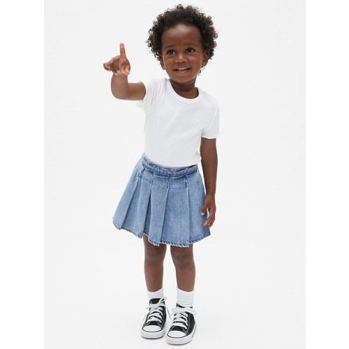 Baby & Toddler Pleated Denim Skort