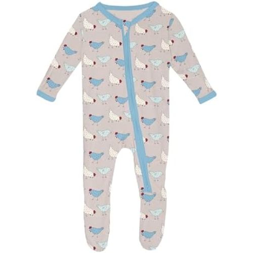 KicKee Baby & Toddler Zipper Footie – Ultra-Soft Viscose from Bamboo Pajamas with Flip Paws & Grips