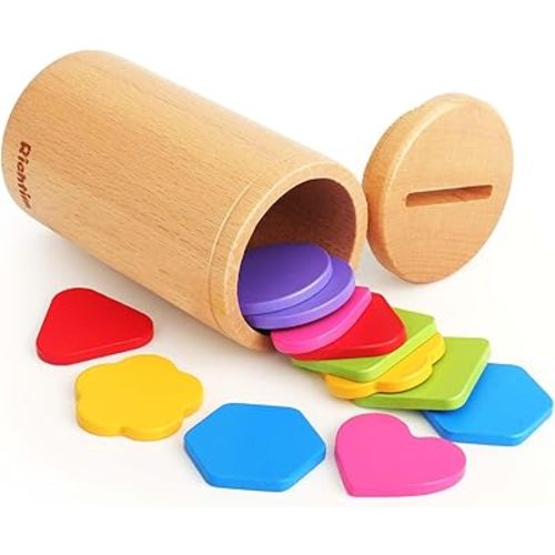 Richtim Montessori Toys for 1-3 Year Old: Color Sorting Wooden Drawer Box Toy for Toddlers, Object Permanence and Fine Motor Sensory Toy (One Size)