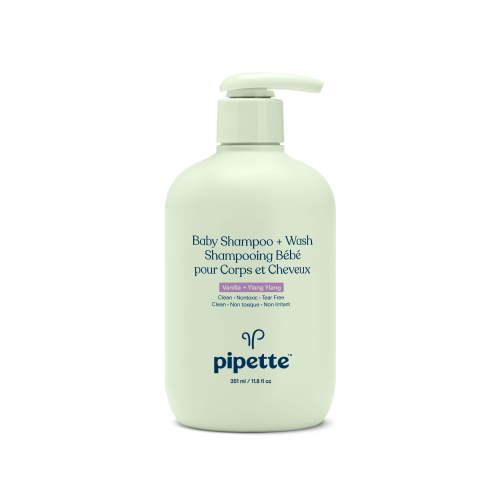 Pipette Tear-Free Baby Shampoo & Wash, Sensitive Skin, Vanilla + Ylang Ylang, 11.8 fl oz