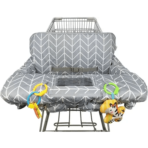 Shopping Cart Cover for Baby ICOPUCA Cotton High Chair Cover, Reversible, Machine Washable for Infant, Toddler, Boy or Girl (Grey Arrow Print)