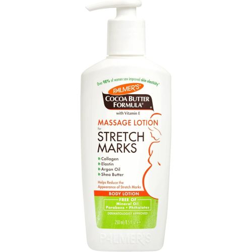 Palmer's Cocoa Butter Formula Massage Lotion For Stretch Marks, Pregnancy Skin Care, Belly Cream with Collagen, Elastin, Argan OIl and Shea Butter, 8.5 Ounces
