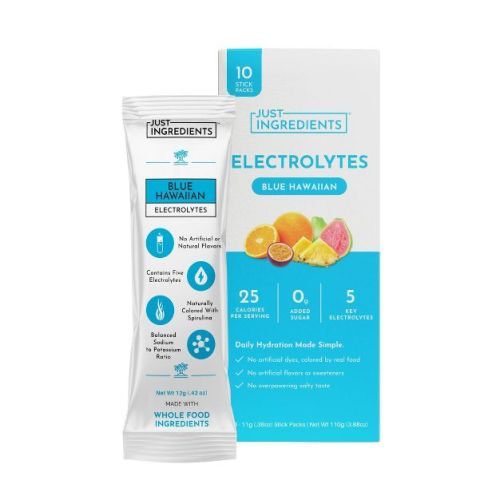 Just Ingredients Electrolytes Sports Drink Mix Packs - Blue Hawaiian - 3.88oz/10ct
