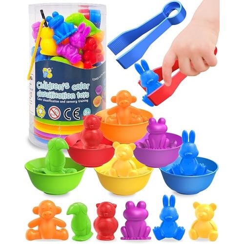 Counting Animals Montessori Toys for 3 4 5 Years Old Boys Girls, Preschool Learning Activities Educational Sensory Toys Gifts Easter Basket Stuffers for Kids Toddlers Ages 2-4, 3-5, 4-8