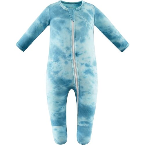 Owlivia Organic Cotton Baby Pajamas, Boys Girls Zip Front Sleep 'N Play Pjs, Footed Sleeper, Long Sleeve