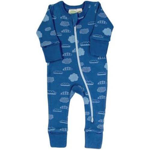 PARADE Organic Signature Print '2-Way' Zip Romper - Long Sleeve
