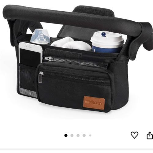 Momcozy Universal Stroller Organizer with Insulated Cup Holder Detachable Phone Bag & Shoulder Strap, Fits for Stroller like Uppababy, Baby Jogger, Britax, BOB, Umbrella and Pet Stroller