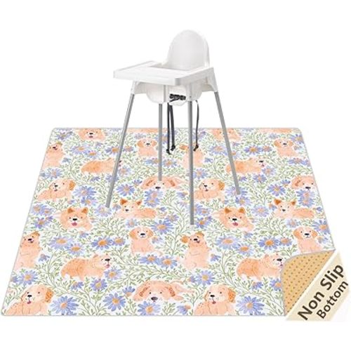Splat Mat for Under High Chair, Waterproof Washable High Chair Floor Mat