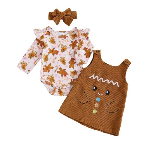 Adobabirl My First Halloween Baby Girl Outfit Pumpkin Ruffle Long Sleeve Romper Overall Dress Headband Cute Fall Clothes