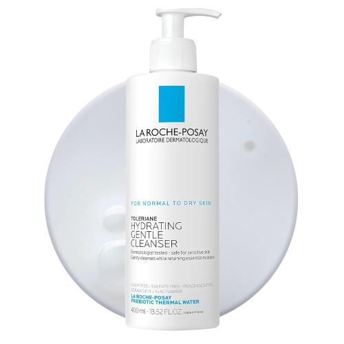 La Roche-Posay Toleriane Hydrating Gentle Face Cleanser, Hydrating Facial Cleanser With Niacinamide + Ceramides, Daily Face Wash For Dry Skin To Normal Skin, Sensitive Skin Tested, Fragrance Free