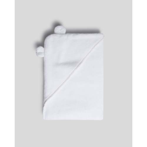 Hooded Baby Towel with Ears - White
